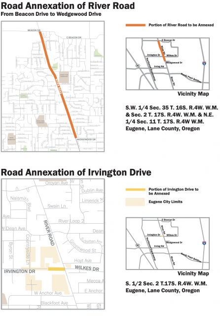 Map of proposed annexation of River Road and Irvington