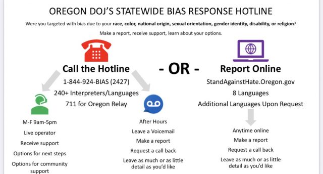 Oregon Department of Justice Hotline
